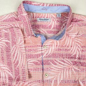 Tommy Bahama The Coconut Point Mens XXXL Pink Tropical Palm Print Button Shirt